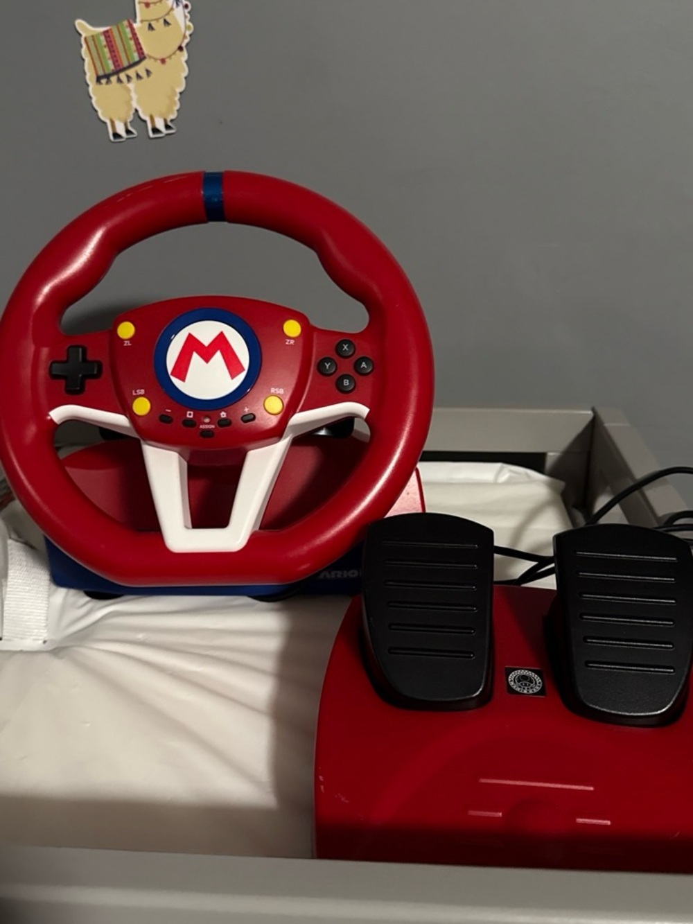 Nintendo Red Mario Racing Steering Wheel with Pedals